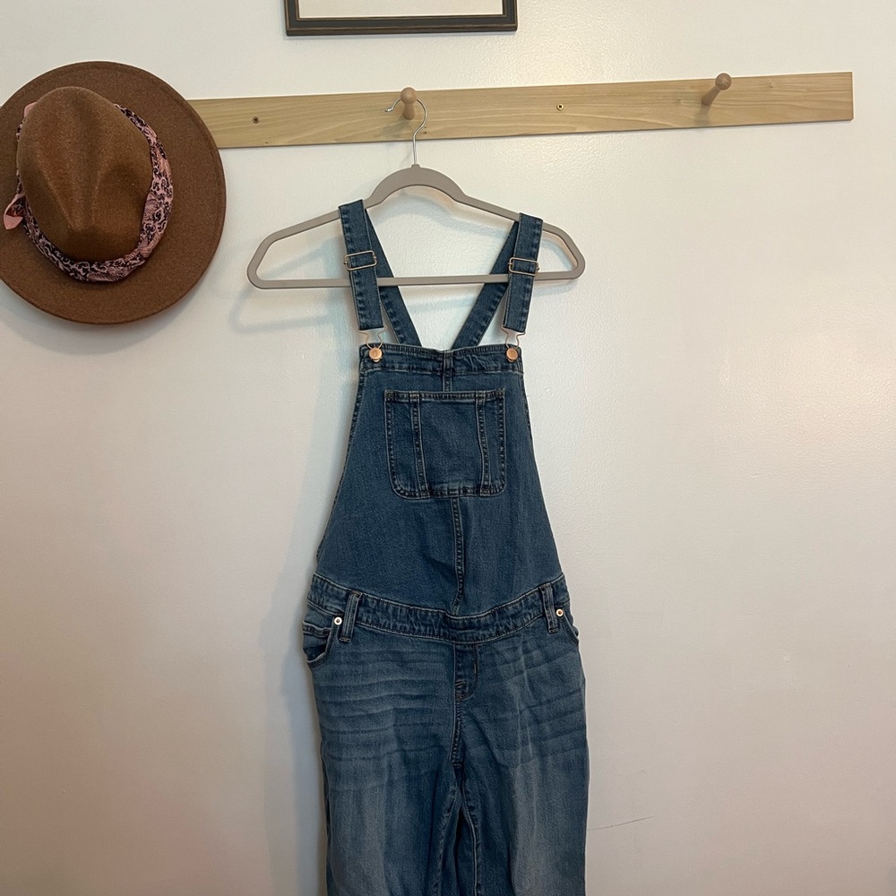Maternity Blue Denim Overalls